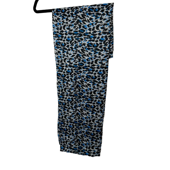 India Boutique XL Blue Black & White Animal Print Polyester Shawl Wrap Scarf - Picture 6 of 10